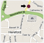 Location map of Hereford Photography Festival Offices